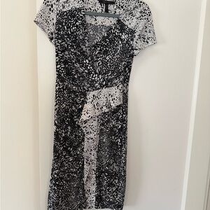 Elegant Black and White Patterned Dress